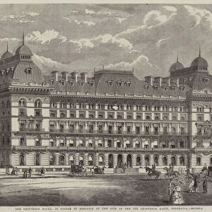 The Grosvenor Hotel, in Course of Erection on the Site of the Old Grosvenor Basin, Belgravia (engraving)