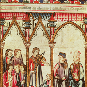 Group of Troubadours, illustration from "Cantigas de Santa Maria"