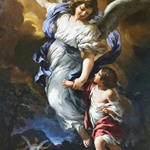 The guardian angel, 17th century (painting)