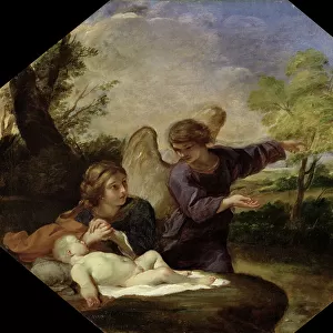 Hagar and Ishmael in the Wilderness (oil on canvas)