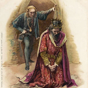Hamlet confronts the guilty Claudius