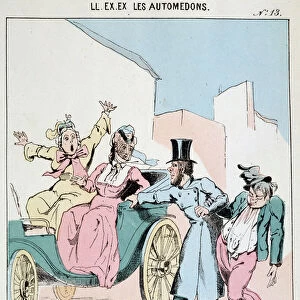HE. EX. EX. Motoredons: Cartoon of transport in the city