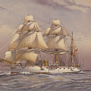 HMS Calliope, 3rd class cruiser (colour litho)