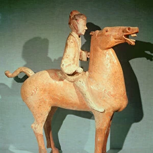 Horseman, from Xianyang, Shaanxi, Western Han Dynasty (painted terracotta)