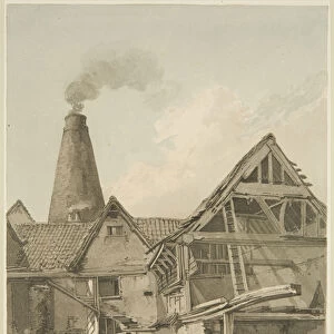 A house behind Baldwin Street, showing the Cone in Back Street (pencil & w / c on paper)