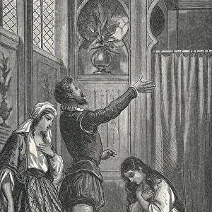 illustration for El principe de los ingenios, Miguel de Cervantes Saavedra (The Prince of Wits, Miguel de Cervantes Saavedra), 1876 (engraving)