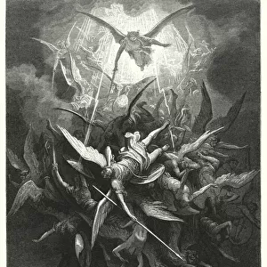 Illustration by Gustave Dore for Miltons Paradise Lost, Book I, lines 44, 45 (engraving)