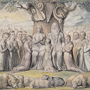Illustrations from the Book of Job, pl. 2 (page 1): Job and his Family, after William Blake