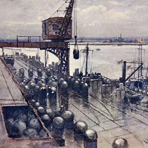 An Incipient Minefield, illustration from The Naval Front by Gordon S