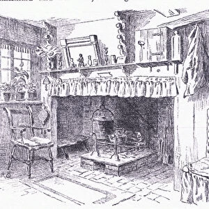 Interior of a Surrey cottage, from The Cottages and the Village Life of Rural England