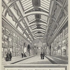 Interior View of the Exhibition Galleries of the Architectural Union Company, Conduit Street, Regent Street (engraving)