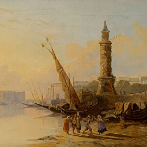 Italian Coast Scene (oil on canvas)