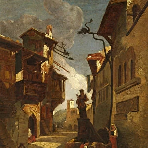 Italian Street Scene, 1838 (oil on canvas)