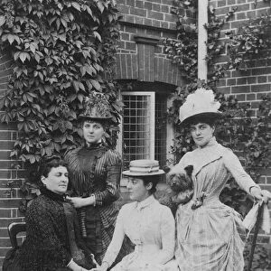 Jennie Jerome, later Lady Randolph Churchill, with her mother and sisters (b / w photo)