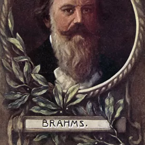 Johannes Brahms, German composer and pianist (colour litho)