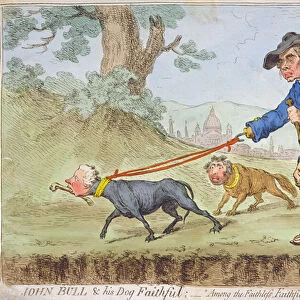 John Bull & his Dog Faithful, published by Hannah Humphrey in 1796 (hand-coloured etching