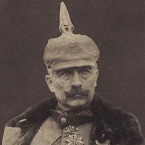 Kaiser Wilhelm II of Germany in military uniform (b / w photo)