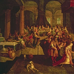 King Ahasuerus Crowns Esther (oil on canvas)