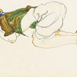 Kneeling woman, 1912 (gouache, w / c & pencil on paper)
