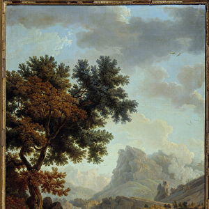 La bergere des Alpes Painting by Joseph Vernet (1714-1789) 18th century Avignon