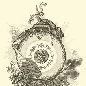 La cocarde tricolore en 1789 (engraving)