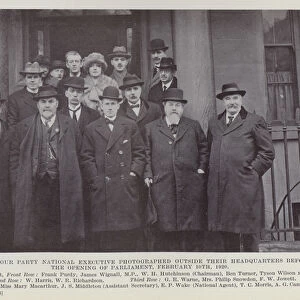 The Labour Party National Executive Photographed outside their Headquarters before the Opening of Parliament, 10 February 1920 (b / w photo)