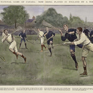 Lacrosse (coloured engraving)