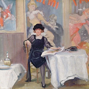 Lady at a Cafe table