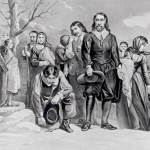 The Landing of the Pilgrims at Plymouth, Mass. Dec. 22nd, 1620, pub. 1876 (engraving)