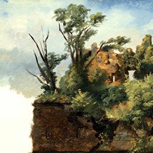 Landscape with Ruins, c. 1782-5 (oil on paper on canvas)