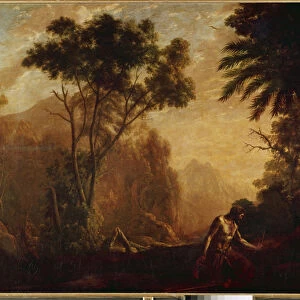 Landscape with Saint Onuphrius (oil on canvas, c. 1638)