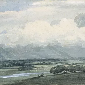 Landscape with stormy sky, c.1800 (w/c & bodycolour on paper)