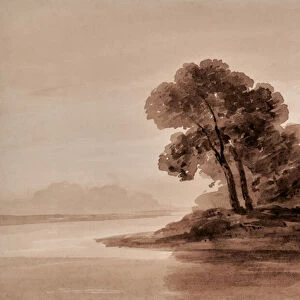 Landscape with trees, 1810-65 (Watercolour)