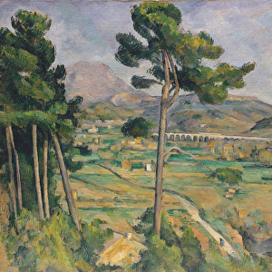 Landscape with viaduct: Montagne Sainte-Victoire, c. 1885-87 (oil on canvas)