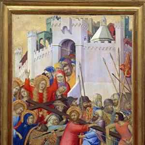 Le portement de croix Painting on wood by Simone Martini (ca. 1284-1344) Dim