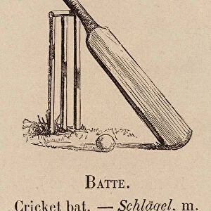 Le Vocabulaire Illustre: Batte; Cricket bat; Schlagel (engraving)