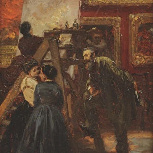 In the Louvre, 1867 (oil on panel)
