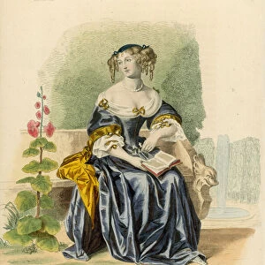 Madame de La Fayette (coloured engraving)