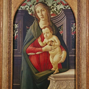 The Madonna and Child in a Niche Decorated with Roses (oil on panel)