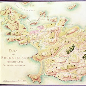 Map of Rhode Island, from Guerre de l Amerique, c