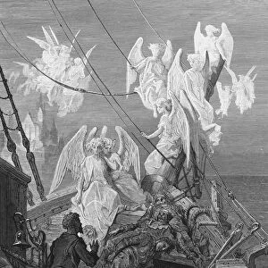 The mariner sees the band of angelic spirits, scene from The Rime of the Ancient