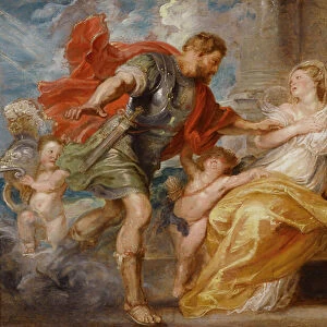 Mars et Rhea Silvia. (parfois appelee Ilia est la mere des jumeaux Remus et Romulus). Peinture de Pierre Paul Rubens (1577-1640), huile sur toile, vers 1616-1617. Art flamand, 17e siecle, art baroque