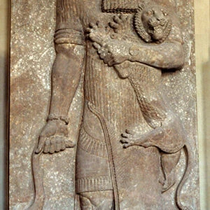 Mesopotamia: "Statue of Sargon mastering a lion"said "