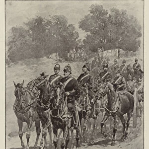 The Military Manoeuvres, Artillery on the March (litho)
