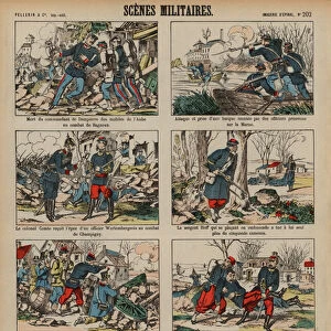 Military scenes from the Franco-Prussian War, 1870-1871 (coloured engraving)