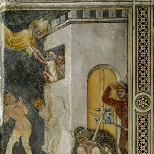 Miracle of Saint Augustine, an innocent prisoner is released (Fresco, 15th century)