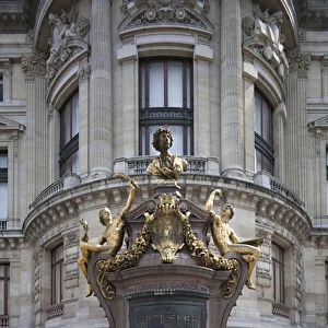 Monument to Charles Garnier (1825-1898), French architect, author of the Opera Garnier in Paris and casino, opera, grand hotel in Paris in Monte Carlo, group of sculptures located in the center of the imperiale ramps at the Opera Garnier