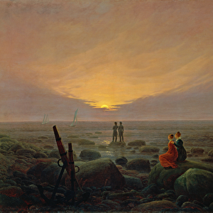 Moon Rising Over the Sea, 1821 (oil on canvas)