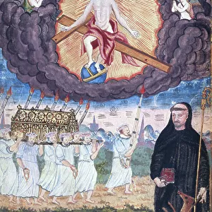 Ms 1847 Transport of the Reliquary of St. Genevieve in Paris, 1594 (gouache on paper)