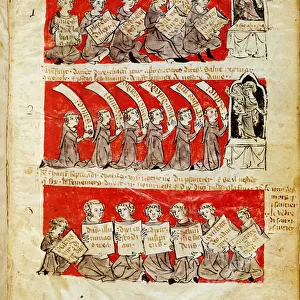 Ms 406 fol. 6 Scenes of the lives of the students of the College of Hubant or the College